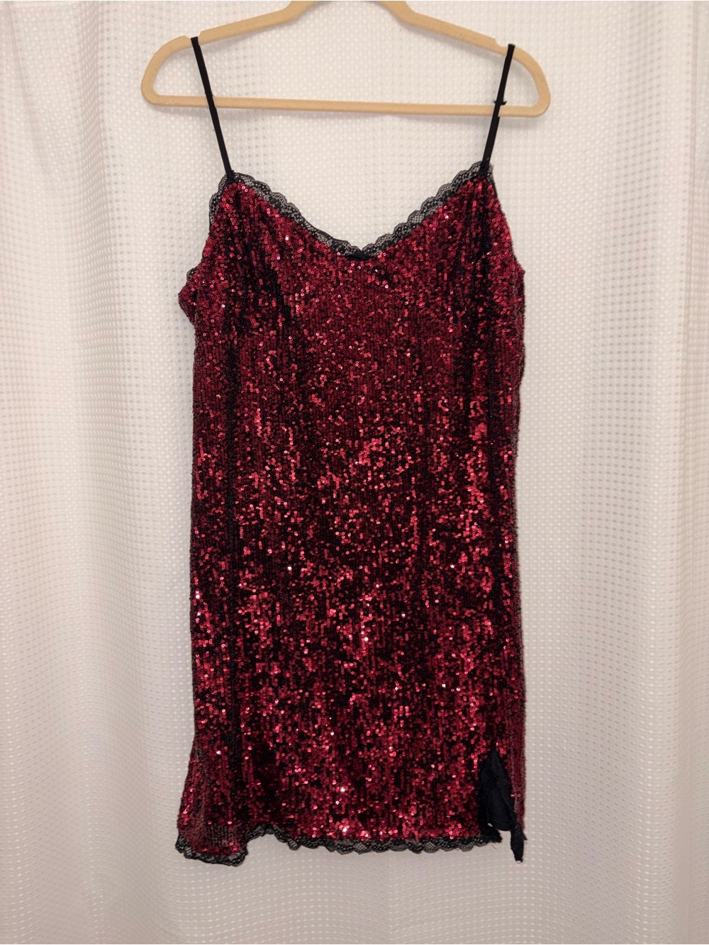 Wild Fable red and black sequin lace trip slip dress XXL - Picture 2 of 8